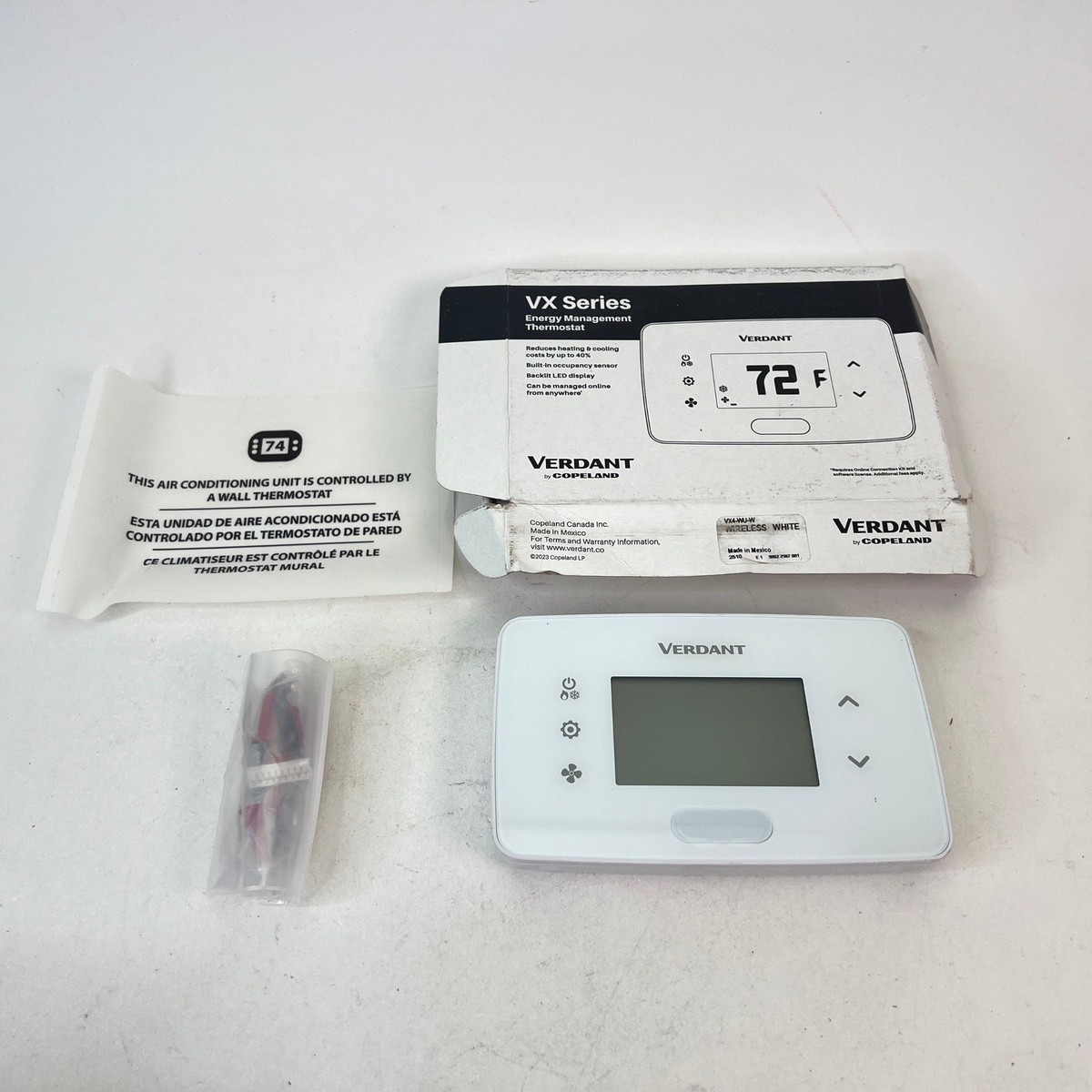 Verdant VX Series Wireless White Energy Management Thermostat VX4