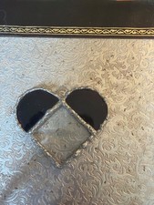 Stained Glass Heart Suncatcher: Iridescent Purple Bevel Decor or Pendant