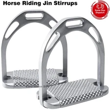 Safety Jin Stirrups Aluminium LightWeight Western Horse Riding Stirrups 4.75"