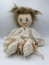 Vintage Handmade Doll Rag Doll Cloth Doll Girl 16" Tall Kitschy Decor Quirky