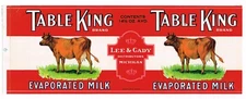1931 SAMPLE LABEL CAN CALVERT TABLE KING LEE & CADY COW MICHIGAN MILK