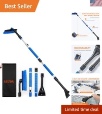 62.4” Extendable Ice Scraper & Snow Brush with Comfort Grip & 360° Rotation