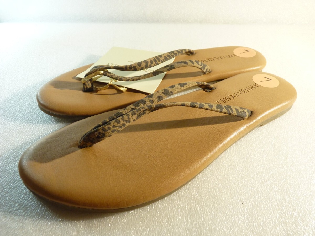 CYNTHIA ROWLEY Women shoes sandals Flip Flop Animal Print Flat