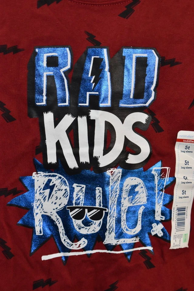 Camiseta WonderKids Borgoña Talla 5 Niño Rad Niños Regla Niño Foto 2 de 4