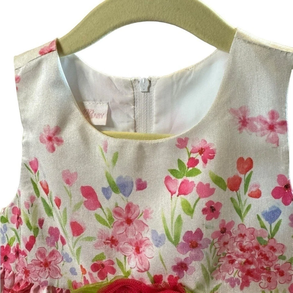 Bonnie Baby Beautiful Floral Formal Baby Girl Sleeveless Dress. - Image 4 of 4