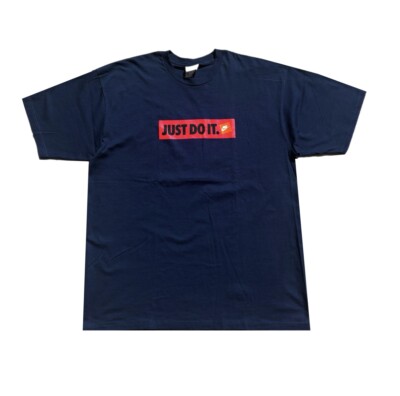 Vintage 2000s Nike Just Do It Graphic T-Shirt Navy Brand New Mens Size XL
