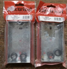 2 Gang 25mm Single Flush Recessed Galvanised Metal Back Box - Switches, Sockets