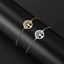 Bracciale donna braccialetto donna acciaio inox albero della vita bigiotteria regalo