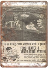 Vintage Ford Heater And Ventilating System 1963 Ad Retro Look Metal Sign A9674