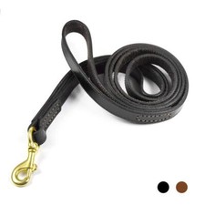 Leather Dog Leash Genuine Leather 2 Handle Leash Heavy Duty Durable for Pet W...