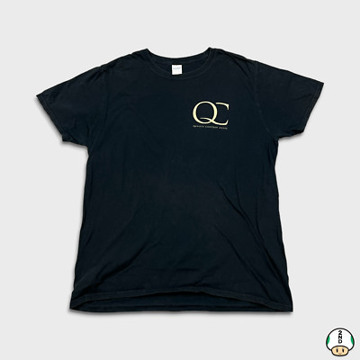 2018 QC Quality Control Music T Shirt Mens Large Black Short Sleeve Rap Tee