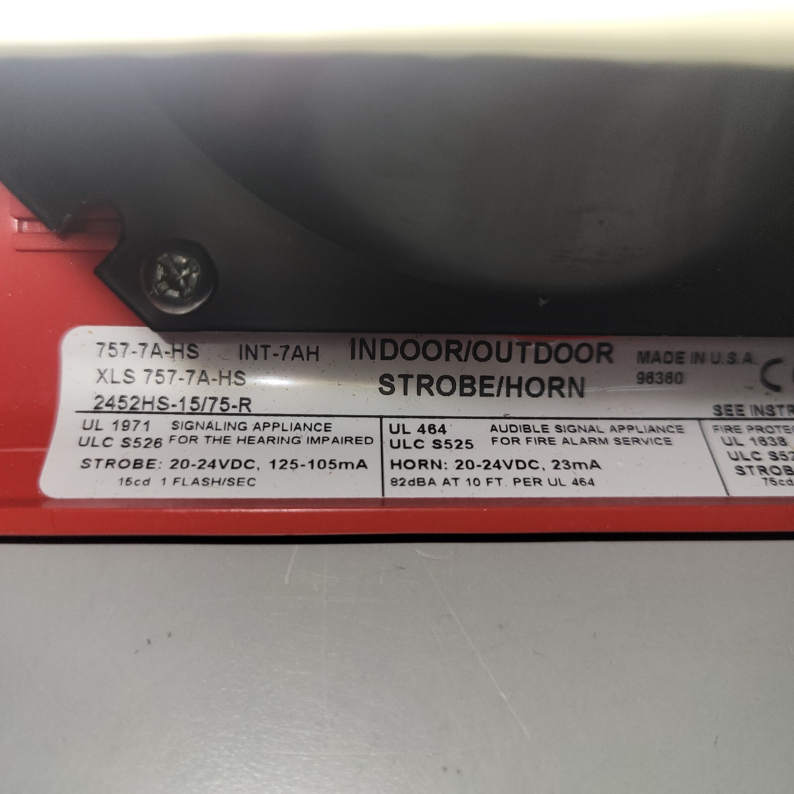 Edwards Indoor/Outdoor Signaling CO2 Strobe Horn 757-7A-HS UL 1971 (B573)