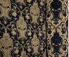 Chenille ,Baroque Upholstery, Fabric Jacquard Chenille Damask, black color
