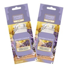 Image of 2 x Yankee Candle 2D Car Jar Air Freshener Freshner Scent - LEMON LAVENDER