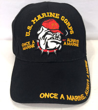 U.S. Marine Corps Once A Marine, Always A Marine USMC Bulldog Baseball Cap Black