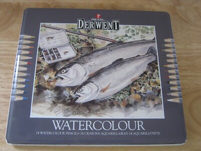 Rexel Derwent No. 32883 24 Watercolour Pencils in Metal Case