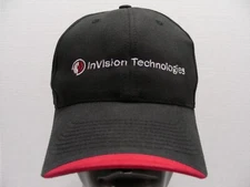 INVISION TECHNOLOGIES - Black Embroidered One Size Adjustable Baseball Cap Hat!
