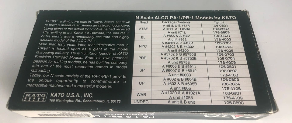 KATO N PA-1 & PB-1 Locomotive Set Union Pacific Road #106-0803 Tested - Image 4 of 4
