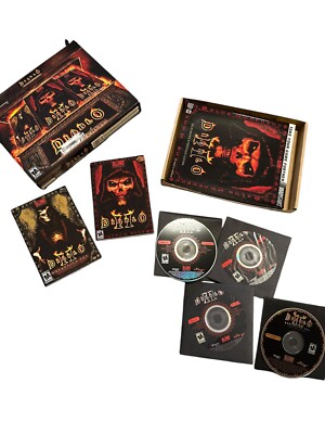 Diablo Battle Chest PC-CD Rom -CD Keys & Manuals 2001 USED CIB