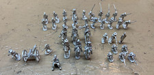 Lot of 44 Unpainted Lead/Pewter MINIATURE TOY SOLDIERS, Cavalry, and Cannon