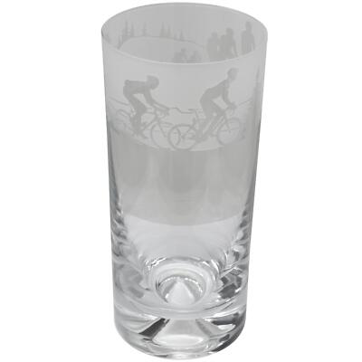 Highball Glass Decorated Cycling Sandblasted Sport Drink Tumbler Gift Box Animo