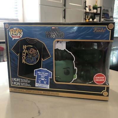 #ad #ad Funko POP And Tee Black Panther Wakanda Forever Namor Figure and T shirt Xl $3.99