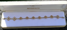 Vintage 10kt Black Hills Gold Leaf Designed Bracelet w/Box - 7