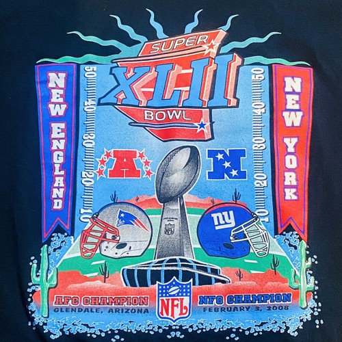 New England Patriots New York Giants Super Bowl XL Long Sleeved Football Shirt - Picture 4 of 8