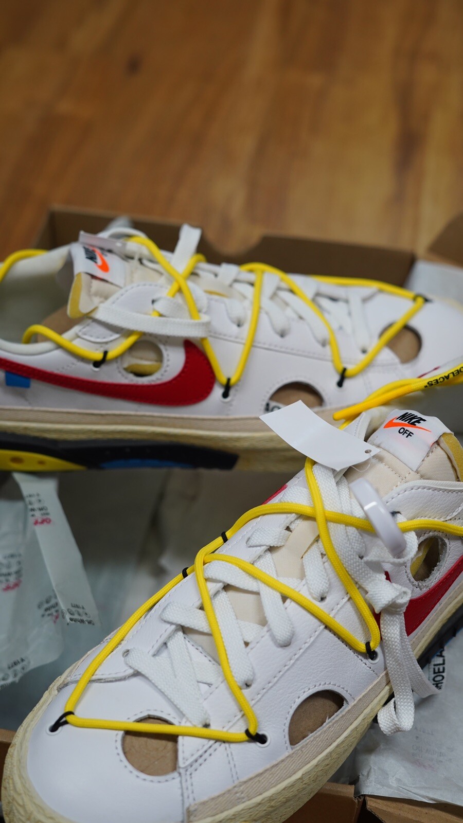 OFF WHITE X NIKE Taglia 12 5 Nike bianco sporco x blazer bianco basso rosso università 