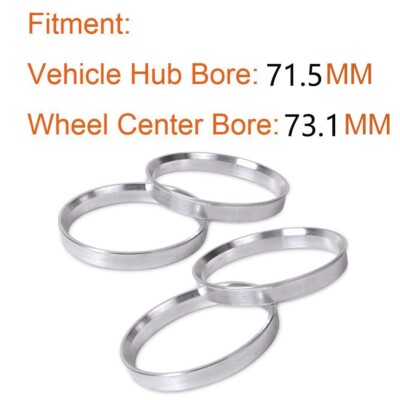 WHEEL CONNECT Hub Centric Rings, 73.1 To 71.5, Set Of 4, ABS Plastic Hubrings, O.D:73.1-I.D:71.5mm - View #4