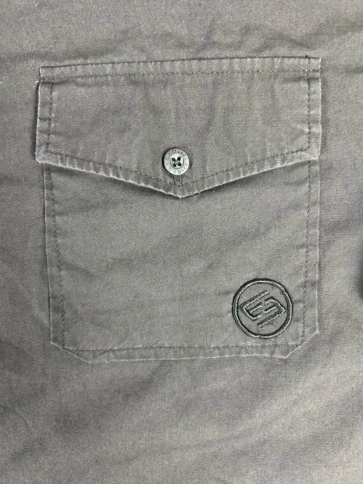 Camisa Enyce Para Hombre 4X Abotonada Negra Acento Camuflaje Manga Corta Grande y Alta Foto 2 de 4