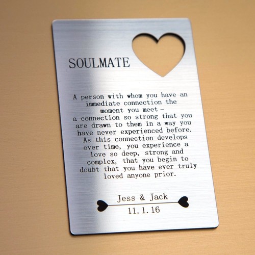 Personalised Soulmate Wallet Insert - I Love You Valentines Gifts For Him/Her