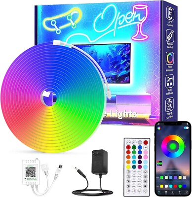 Led Neon Rope Light, Outdoor IP67 Waterproof, RGB Led Light Strip, 16.4/32.8FT