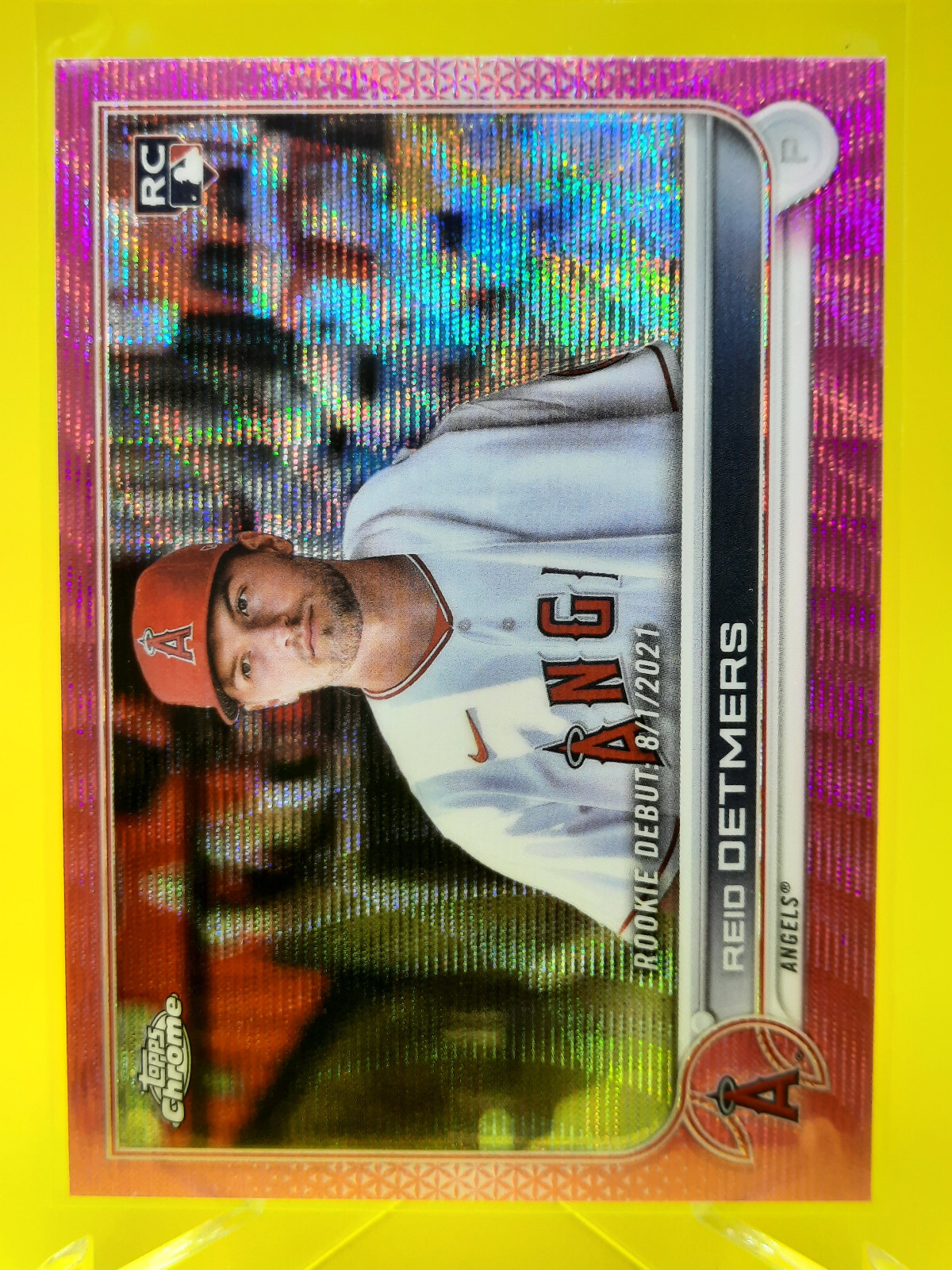 Reid Detmers 2022 Topps Chrome Update Pink Wave Rookie #USC90 MLB Angels