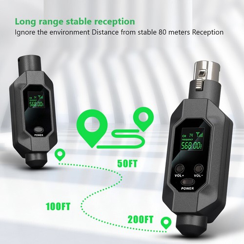 Kabelloser XLR Sender Empfänger für dynamisches Mikrofon Audio Mixer Lautsprec - Bild 13 von 24