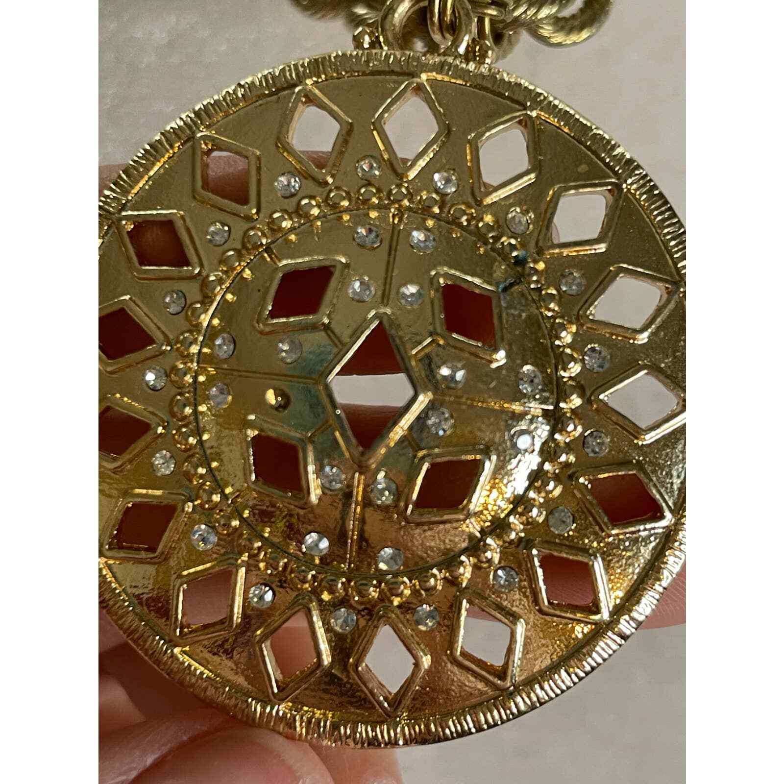 Chico's Gold Tone Chunky Circle Statement Necklac… - image 3