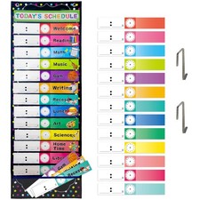 Daily Schedule Pocket Chart Educational Pocket Chart for Classroom Office Hom...
