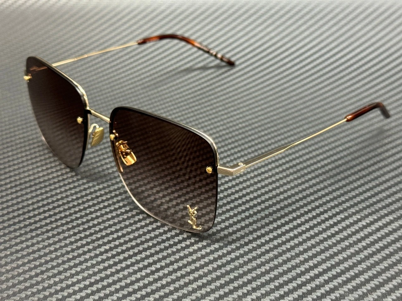 Saint Laurent — SAINT LAURENT SL 312 M 008 Gold Brown Gradient Women's Extra Large Sunglasses