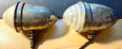 EARLY BULLET SIDE COWL LIGHTS LITES BACK UP GLASS LENS COOL HOT RAT ROD RESTO