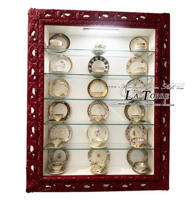 Wandvitrine Hänge Barock Stil Lochrahmen TV-Box Flaschenhalter 