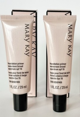 (Lot Of 2) Mary Kay FOUNDATION PRIMER SUNSCREEN BROAD SPECTRUM SPF 15 EXP 04/27