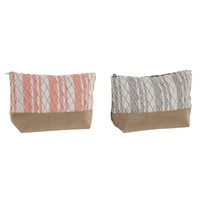 Reise-Toilettentasche Home Esprit Grau Koralle 25 X 7 X 15 Cm [2 StüCk]