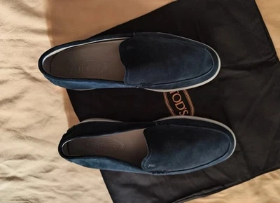 Tod's Men's Navy Suede Slip On Sneakers Gommino Shoes - Imagen 1 de 4