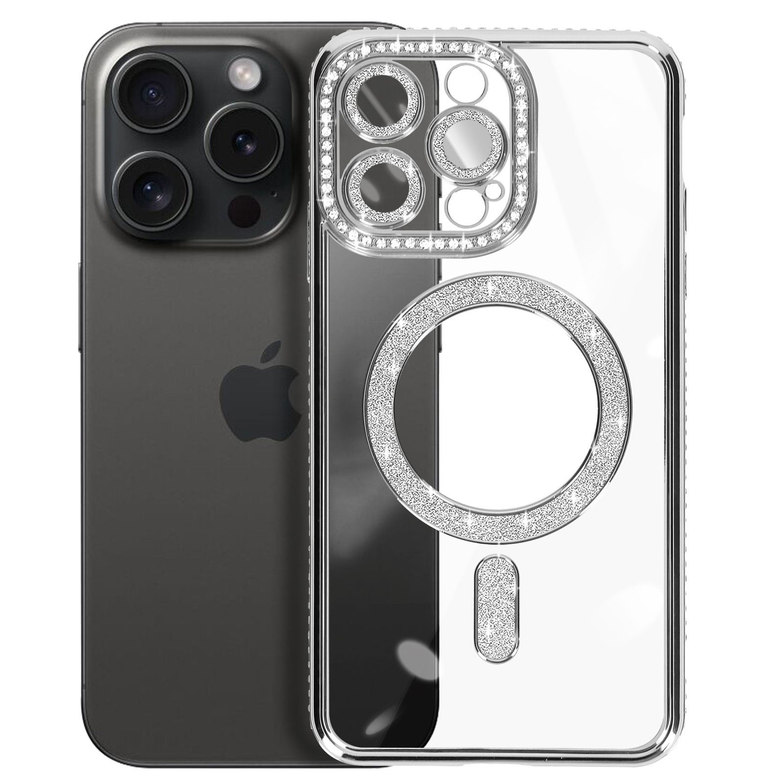 Coque Diamant iPhone 15 Pro Max transparent à strass chic - 2