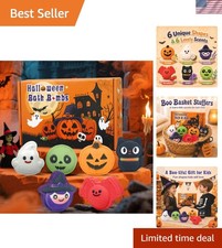 Halloween Bath Bombs for Kids, 6 Spooky Shapes, Trick or Treat Gift Set