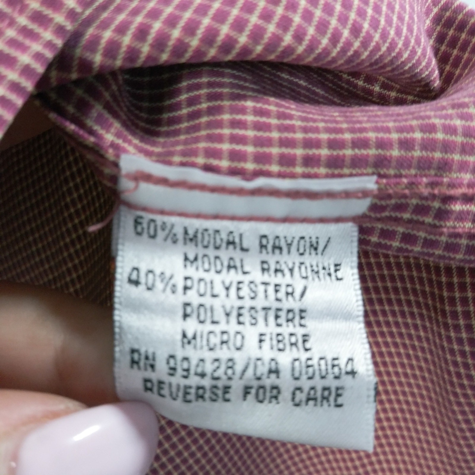 Bugatchi Uomo Red Checkered Button Down Dress Shi… - image 7