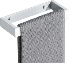 White Towel Bar 8 Inch, Screw or Adhesive Hand Towel Holder
