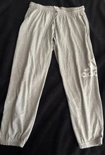 adidas Mens Gray Jogger Pants 2XL Cotton Knit...