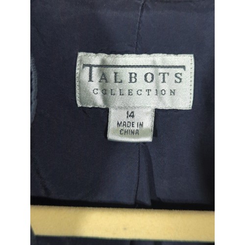 Talbots Collection Jacket Wolman's 14 Blue Nylon Lined Career Work Minimalist - Picture 5 of 12