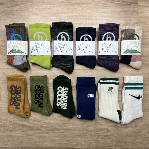12 Pairs Of Streetwear Socks - Hidden NY, Nike, Kith, Aime Leon Dore